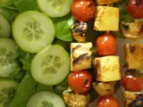 Recette Brochettes de tofu au saté (ou autre épice de votre choix)