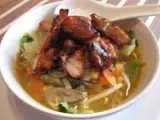 Recette Soupe repas à l'asiatique et son poulet caramélisé