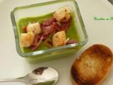 Recette Puree de petits pois au bacon et aux saint-jacques