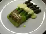Recette Asperges vertes, foie gras voilé au comté jeune, sabayon au vin jaune