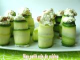 Recette Roulés frais à la courgette et au fromage de chèvre sans lait et sans gluten