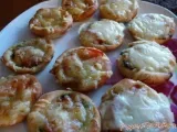 Recette Minis pizzas « ciabatta » tomate pesto et fromage