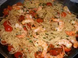 Recette Spaghettis aux crevettes et piment d'espelette
