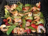 Recette Sauté de crevettes et légumes sur le bbq