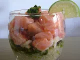 Recette Verrine fraicheur saumon quinoa pesto de coriandre