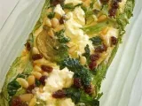 Recette Quinzaine de la salade : terrine reine des glaces / chèvre, pignons et raisins secs