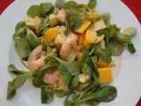 Recette Petite salade d'été toute simple - mangue et crevettes -