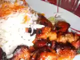 Recette Brochettes d'échine de porc caramélisées à la sauce barbecue des frères pourcel