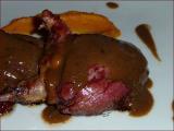 Recette Pigeon aux cerises, mousseline patate douce et endive