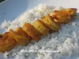 Recette Brochettes de crevettes au colombo