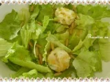 Recette Salade verte, pignons et ses fromages de chèvre rôtis au miel et a la sauge