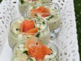 Recette ^^verrines de courgettes au rocamadour et à la truite fumée^^