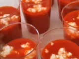 Recette Verrines - coulis de poivrons rouges et crumble de parmesan