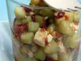 Recette Salade concombre, feta, tomates séchées & sa vinaigrette tomate et basilic