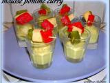 Recette Mini-verrines: mousse de pomme au curry et sa mini brochette