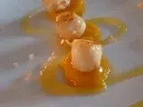Recette Saint-jacques et crème de vinaigre de mangue