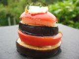 Recette Mille feuilles aubergine/tomate/feta/coriandre