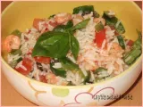 Recette Salade fraiche riz-crevette-basilic