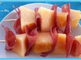 Recette Brochettes de melon et viande des grisons