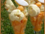Recette Coupe glacée calisson-melon et sa tuile aux amandes