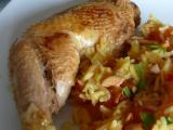 Recette Cuisses de poulet au riz jaune et noix de cajou