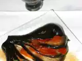 Recette Eventail d'aubergine sorbet d'olives noires
