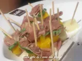 Recette Mini brochettes de mangue au jambon serrano et coulis balsamique