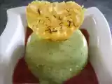 Recette Petit flan courgette et chèvre à l 'agar agar et sa tuile de parmesan