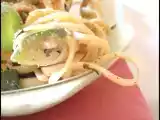 Recette Linguine au basilic, courgette et purée d'amande complète