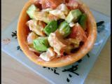 Recette Salade avocat, saumon et pamplemousse rose.