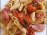 Recette Pâtes aux tomates rôties et pancetta