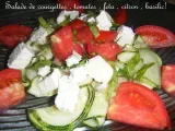 Recette Salade de courgettes, basilic, citron, feta et tomates .