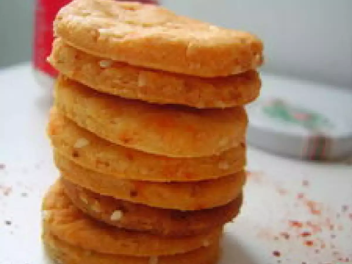 Recette Biscuits sablés salés à la farine de maïs, parmesan, piment d'espelette et sésame