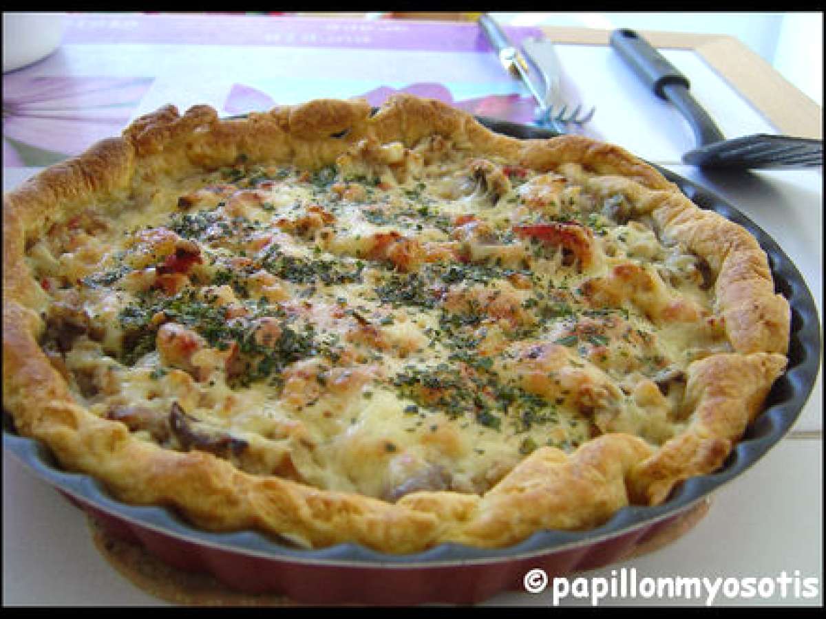 Tarte avec champignon, lardons 2 recettes sur Ptitchef