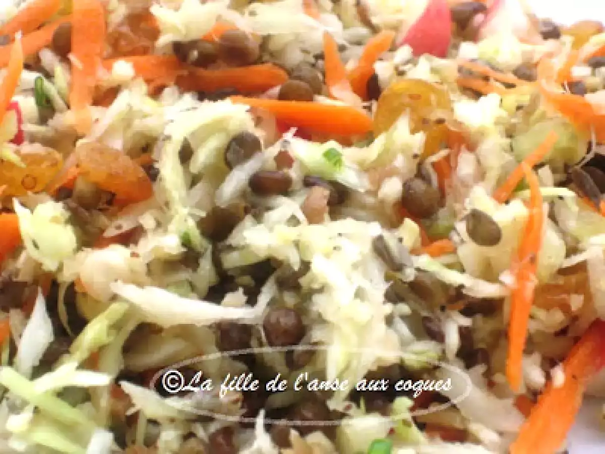 Recette Salade de chou aux lentilles et aux pommes