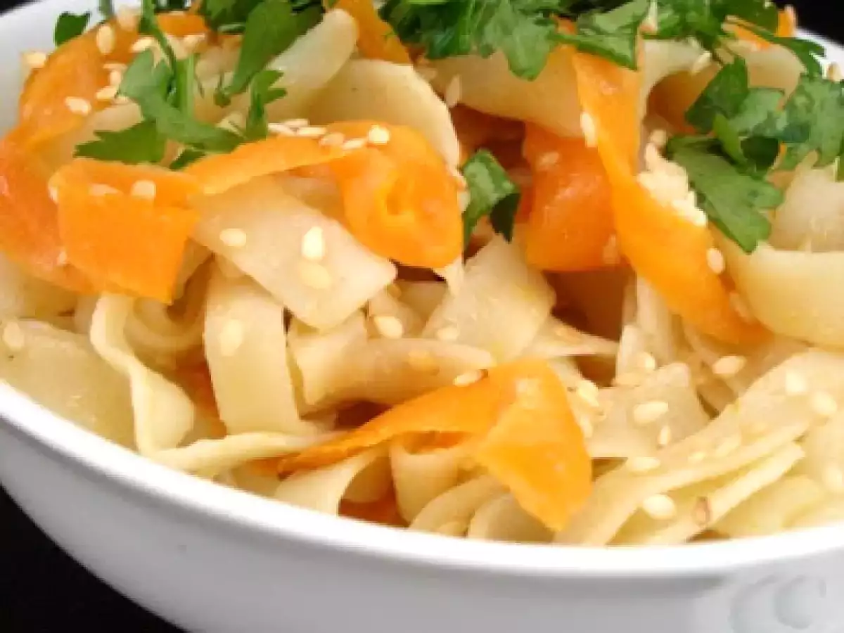 Recette Nouilles sautées aux carottes et sésame