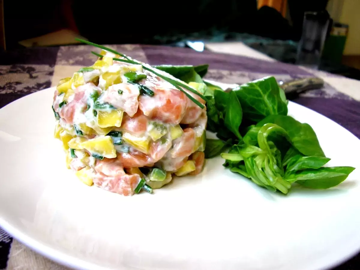 Recette Tartare de saumon/mangue/avocat