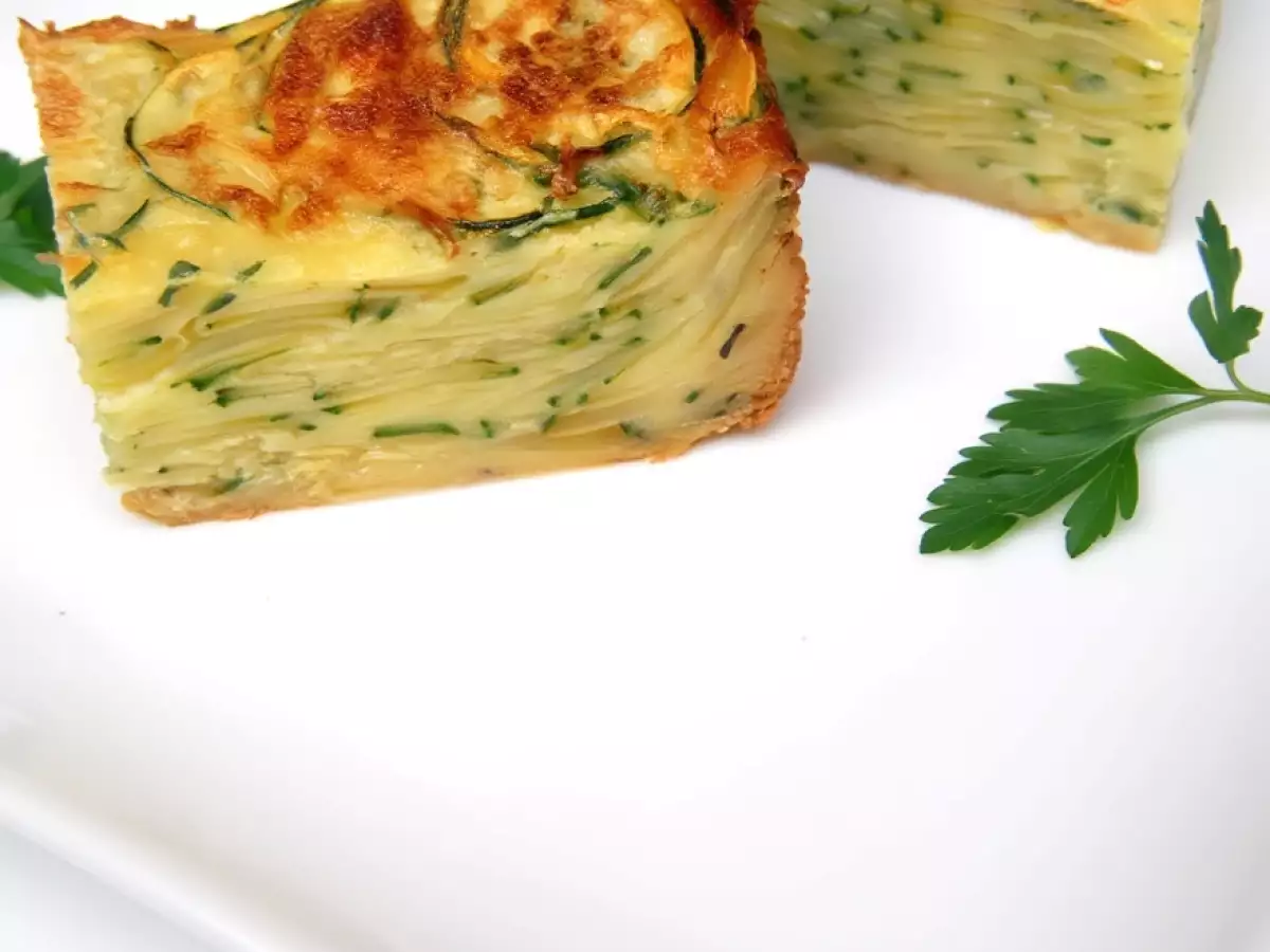 Recette Gâteau invisible courgettes, safran et parmesan