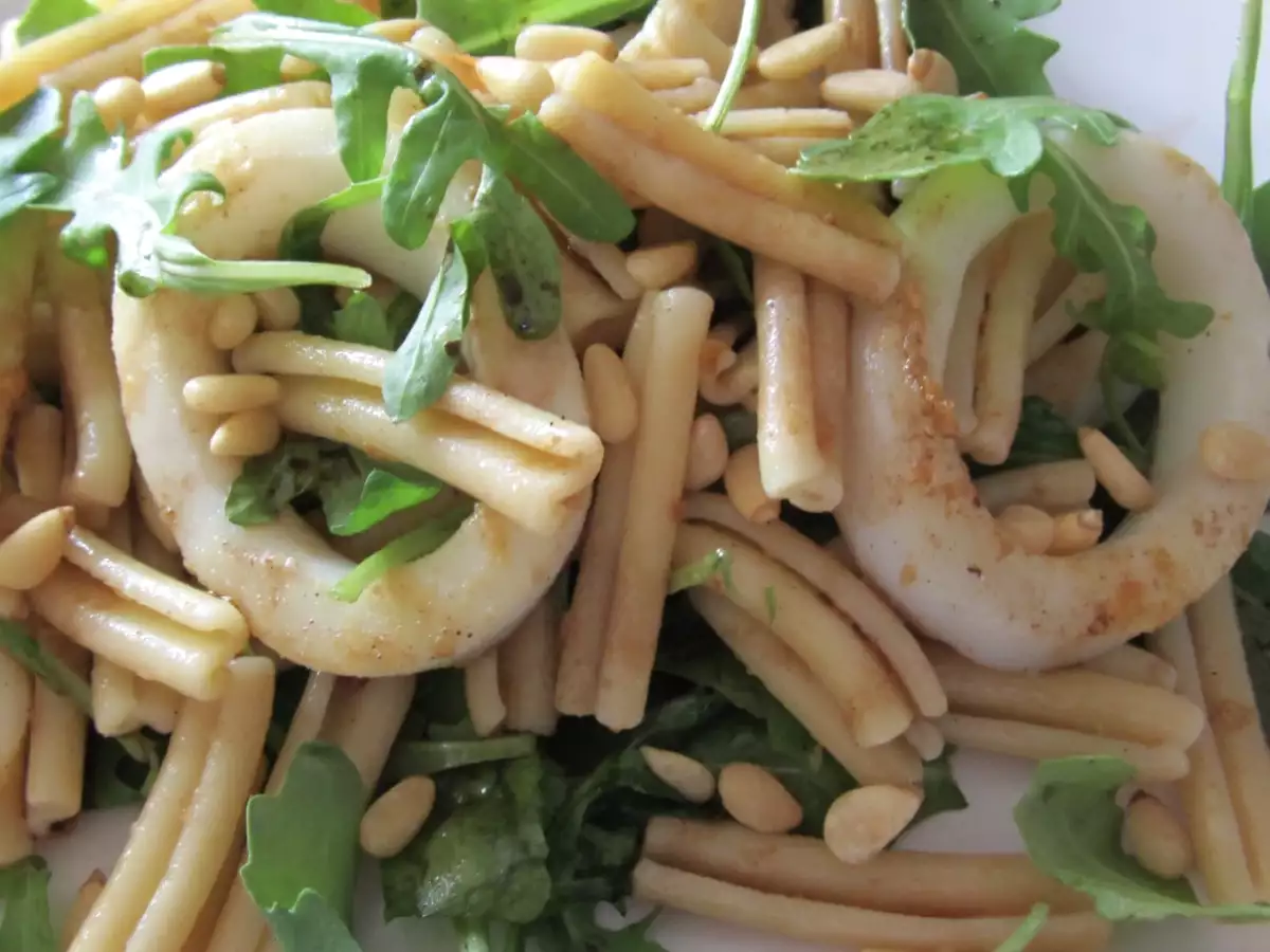 Recette Salade de pasta et calamar grillé
