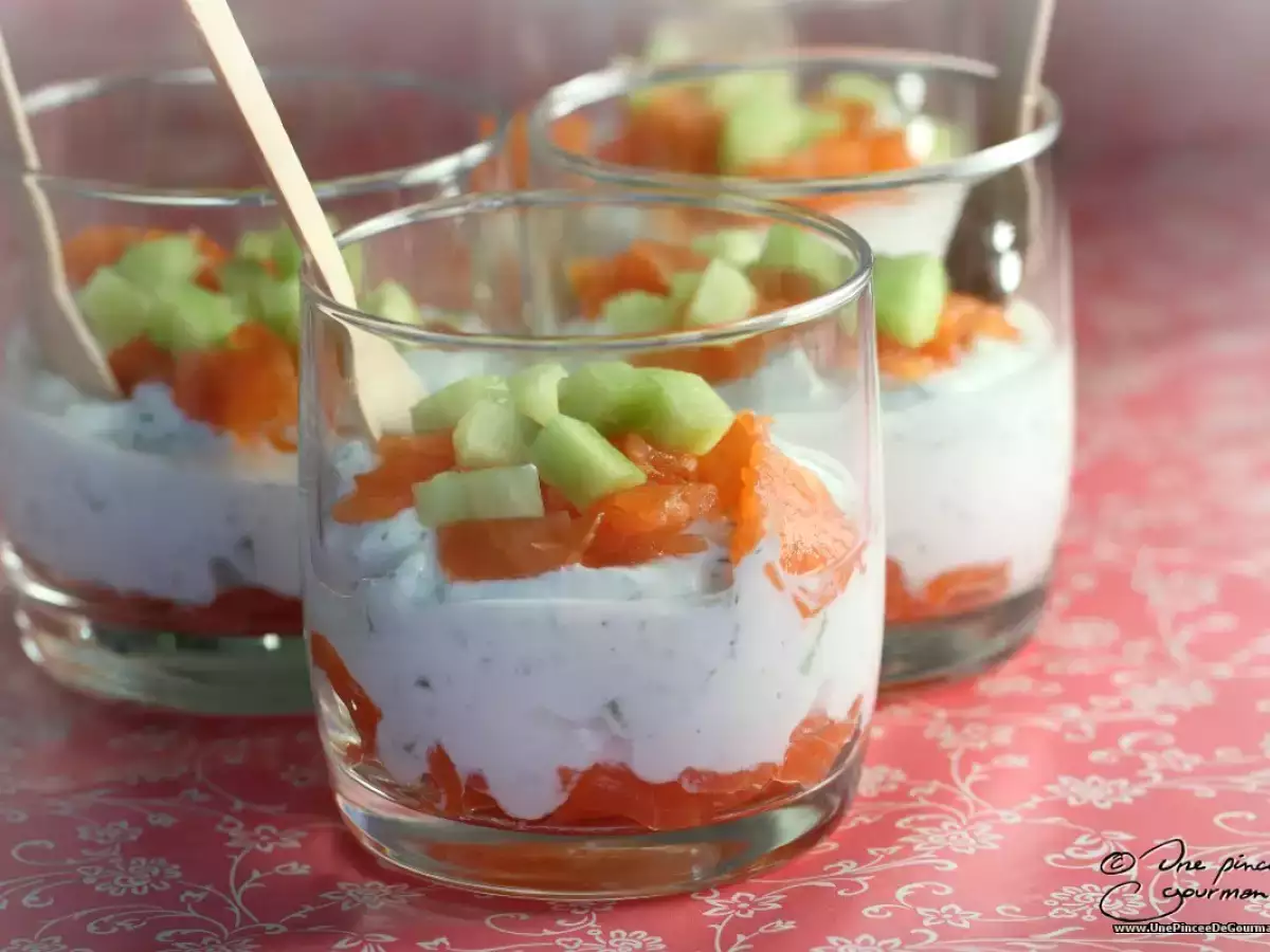 Recette Verrines fraîches au saumon