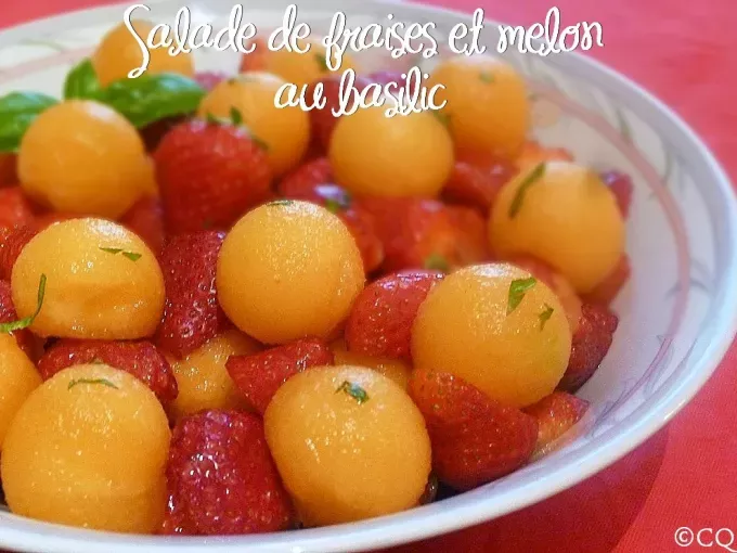 Recette Salade de fraises et melon au basilic