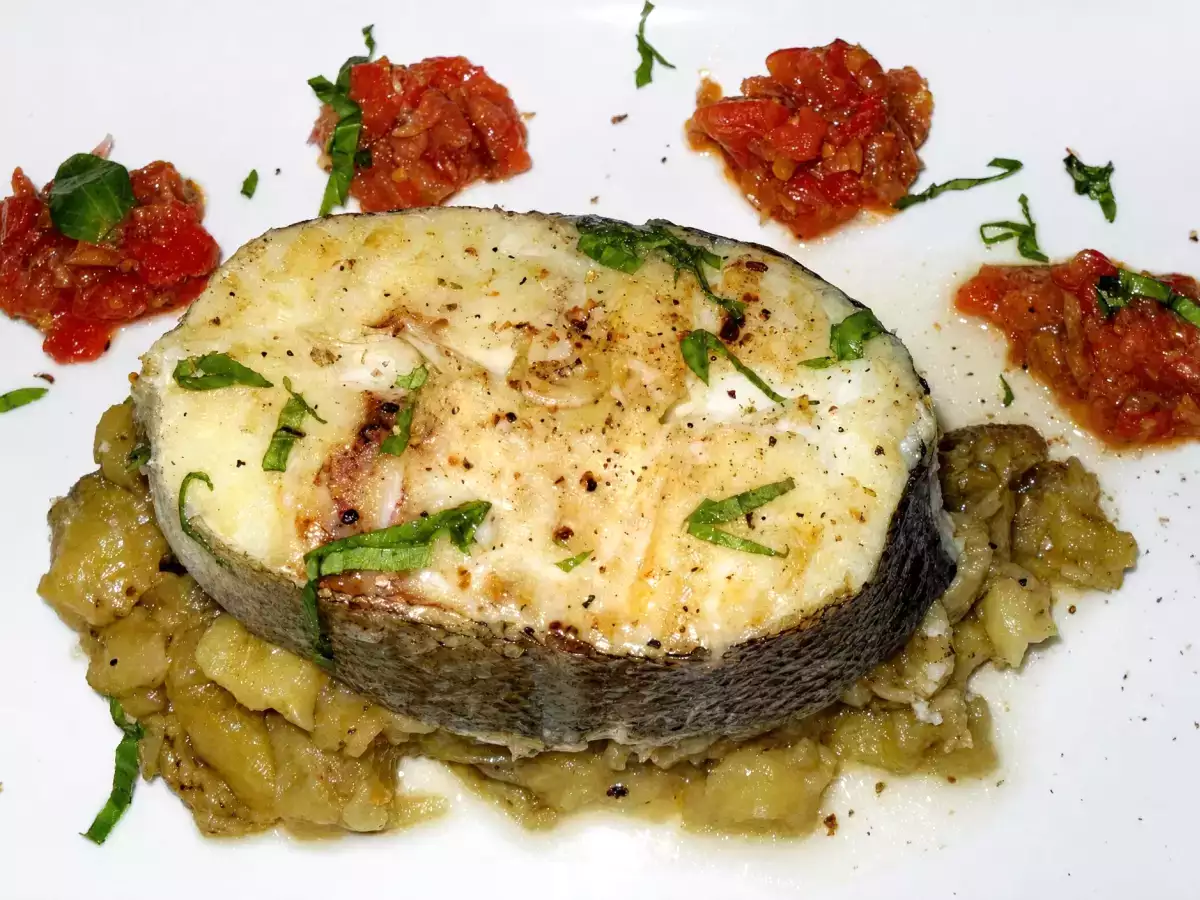 Recette Cabillaud au caviar d'aubergine