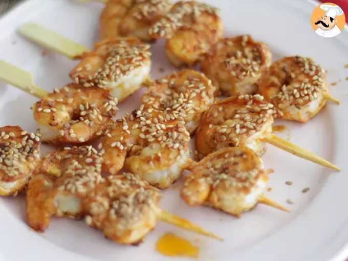 Brochettes de crevettes sauce chinoise