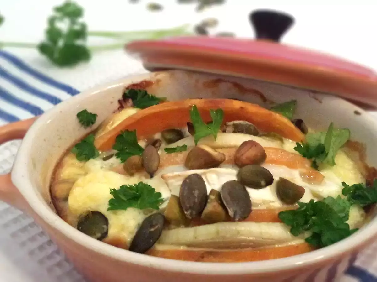 Recette Gratin de patate douce au chèvre