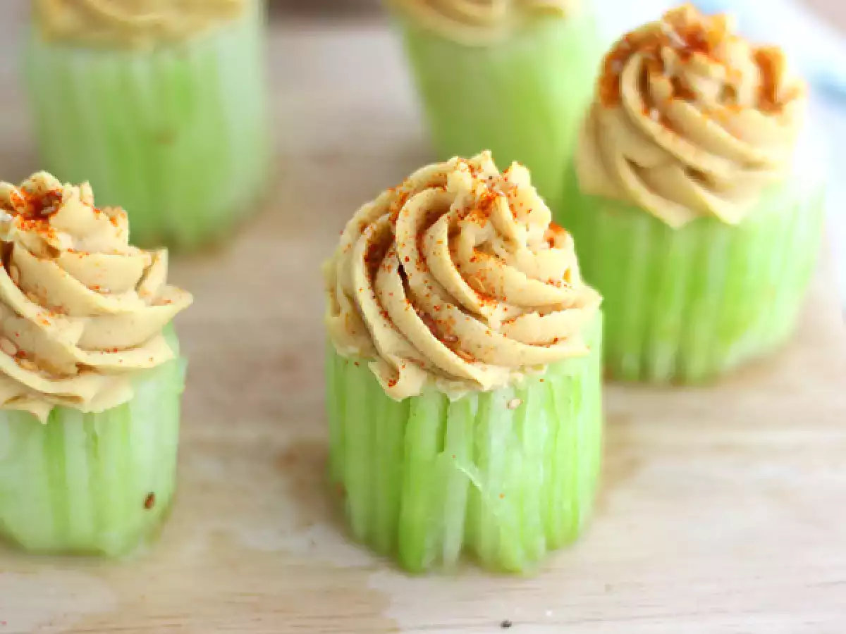 Recette Cupcakes vegan de concombres et houmous