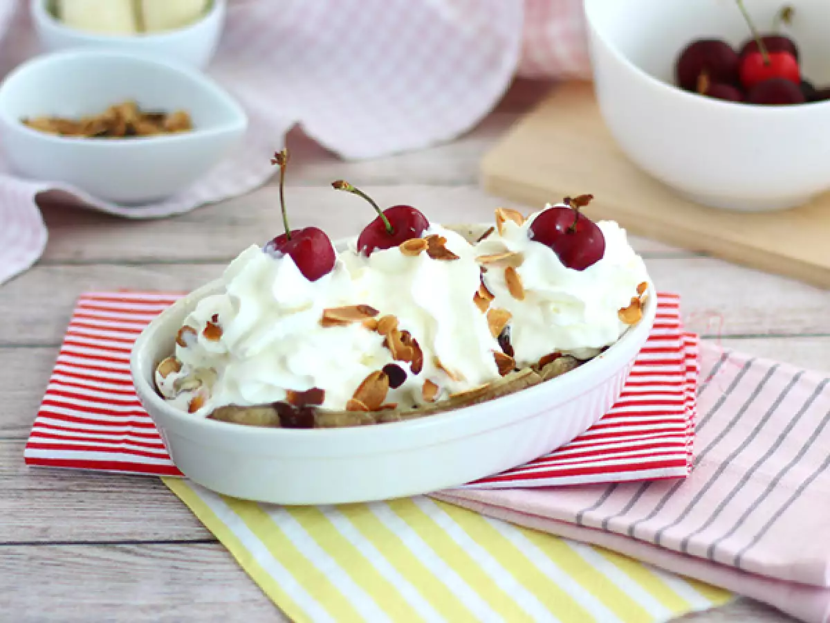 Recette Banana split, le célèbre dessert glacé