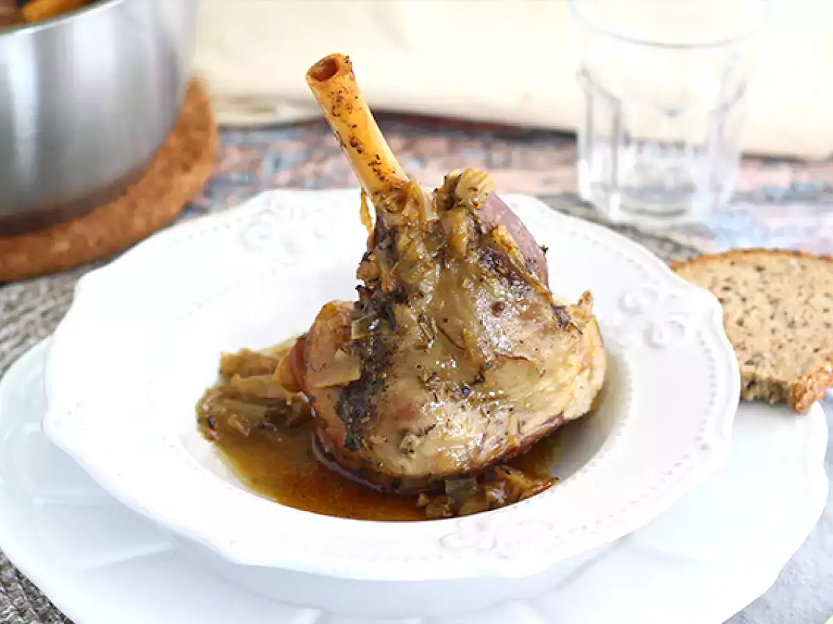 Recette Souris d'agneau confites au miel et au thym