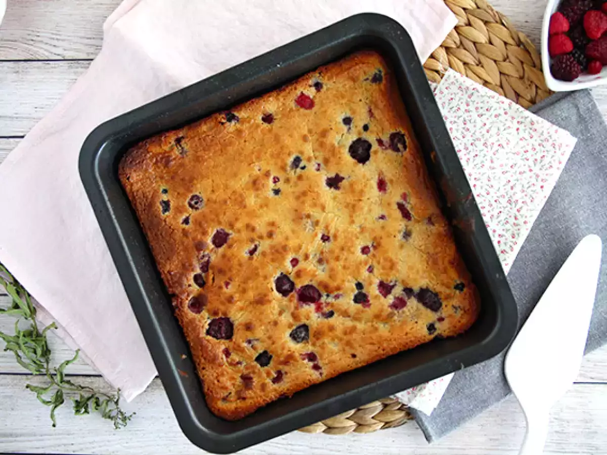 Recette Brownie au chocolat blanc et aux fruits rouges (blondie)