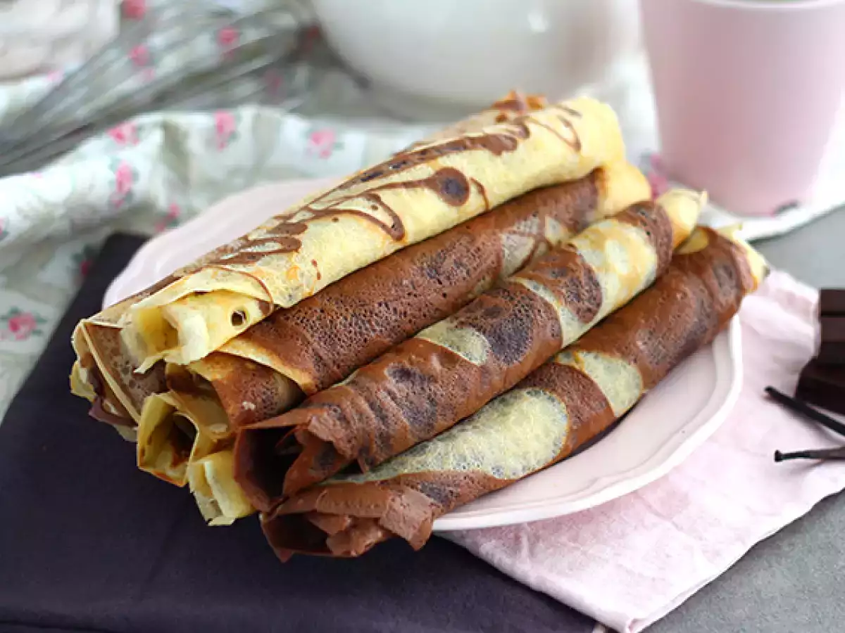 Recette Crêpes marbrées vanille chocolat