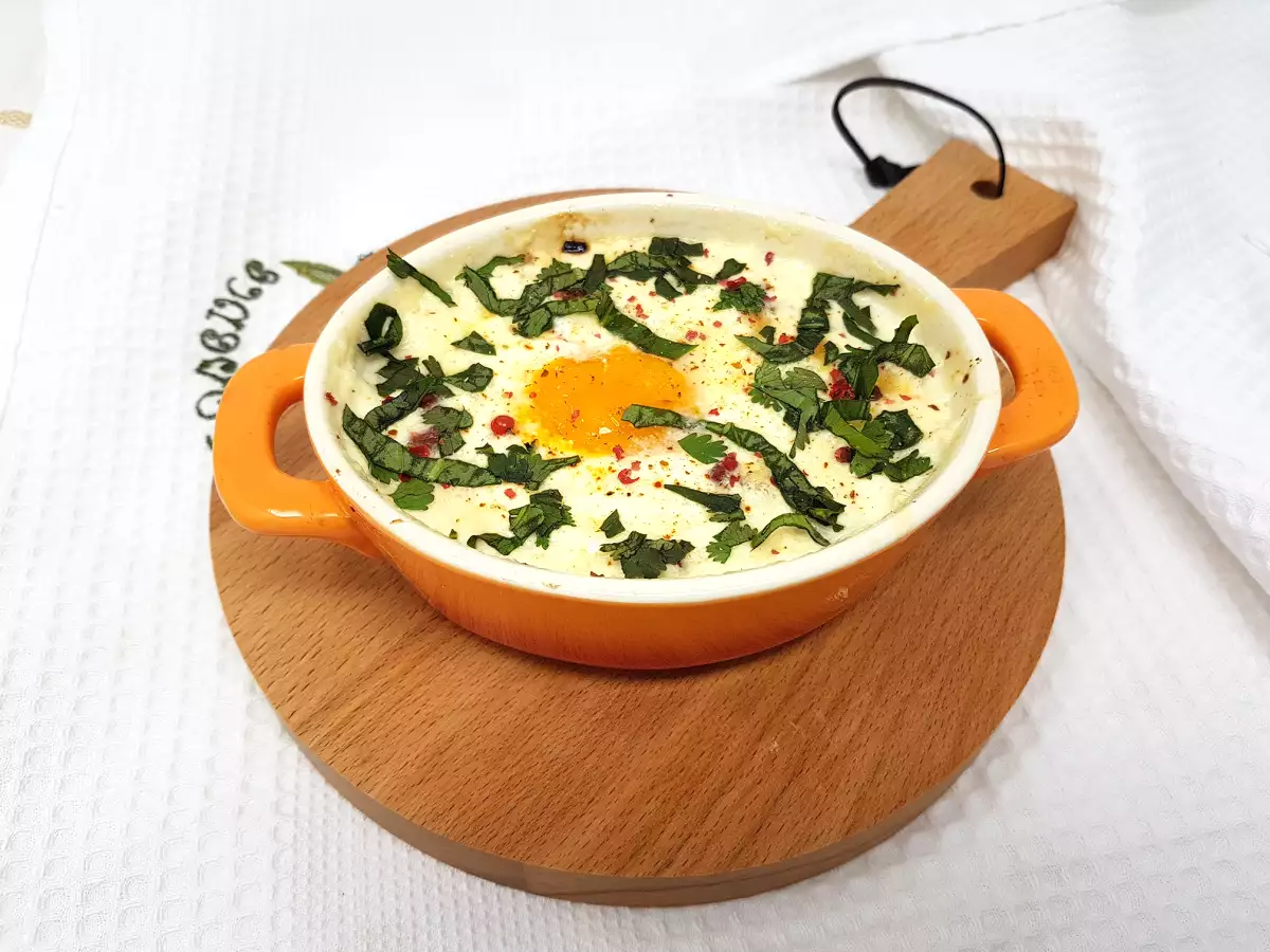 Recette Oeuf cocotte chèvre et échalotes